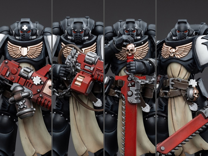 JT3617  Warhammer 40K Black Templars Primaris Crusader Squad 1/18 Scale Figure Set BY JOY TOY
